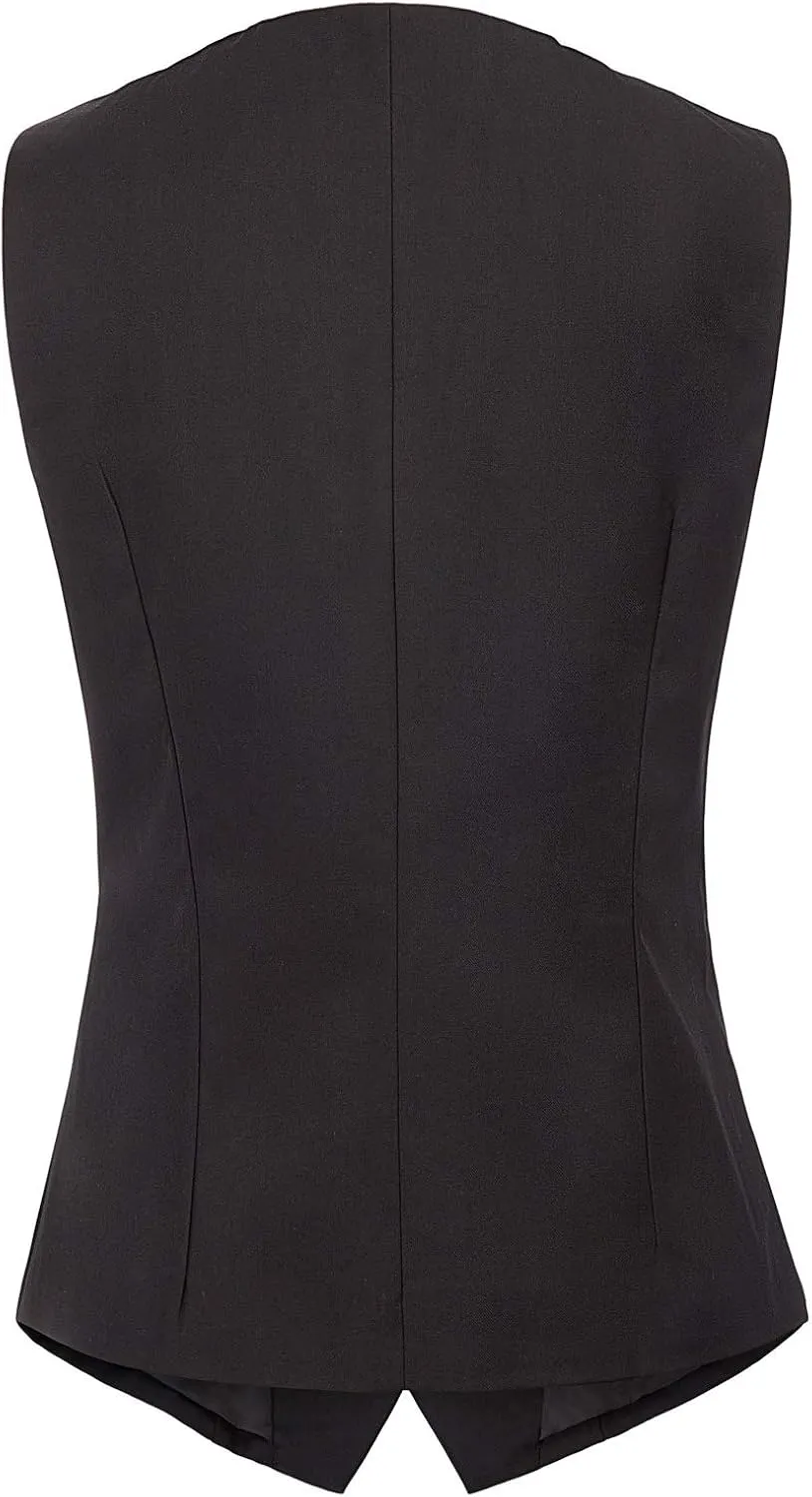 GRACE KARIN Women's V-Neck Slim Fit Office Bottoned Dressy Suit Vest Waistcoats