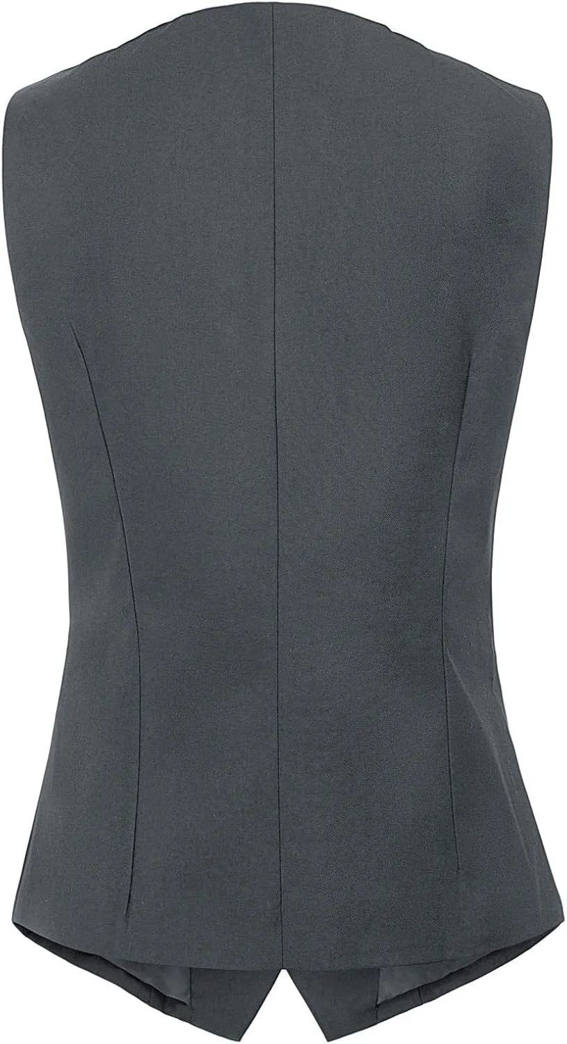 GRACE KARIN Women's V-Neck Slim Fit Office Bottoned Dressy Suit Vest Waistcoats