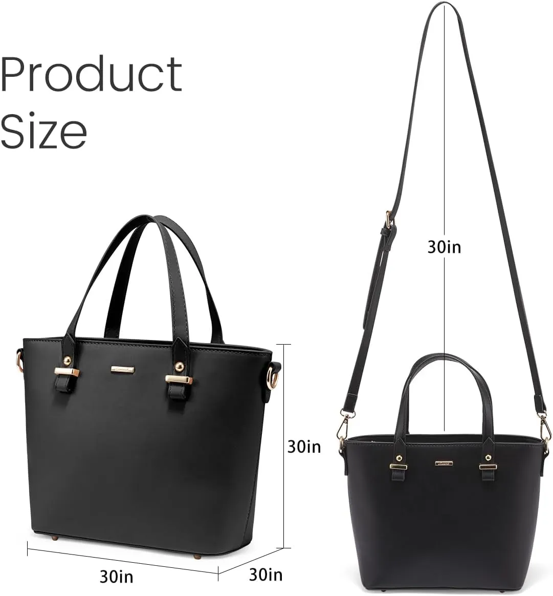 Handbags for Women Shoulder Bags Tote Satchel Hobo 3pcs Purse Set Black