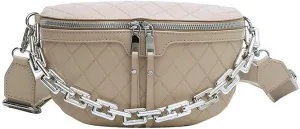 HBJWOV Women Leather Waist Bag Chest Pack Mini Female Belt Bags Ladies Shoulder Crossbody Bag(A)