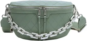 HBJWOV Women Leather Waist Bag Chest Pack Mini Female Belt Bags Ladies Shoulder Crossbody Bag(C)