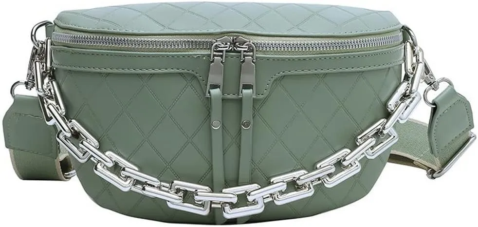 HBJWOV Women Leather Waist Bag Chest Pack Mini Female Belt Bags Ladies Shoulder Crossbody Bag(C)