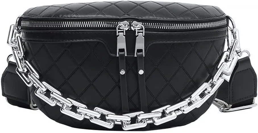 HBJWOV Women Leather Waist Bag Chest Pack Mini Female Belt Bags Ladies Shoulder Crossbody Bag(E)