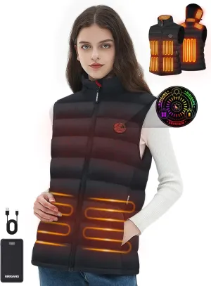 Heated Vest For Women, Heated Jacket with 7.4V 16000mAh Battery Pack, 10 Heating Zones Waistcoats for Outdoor
