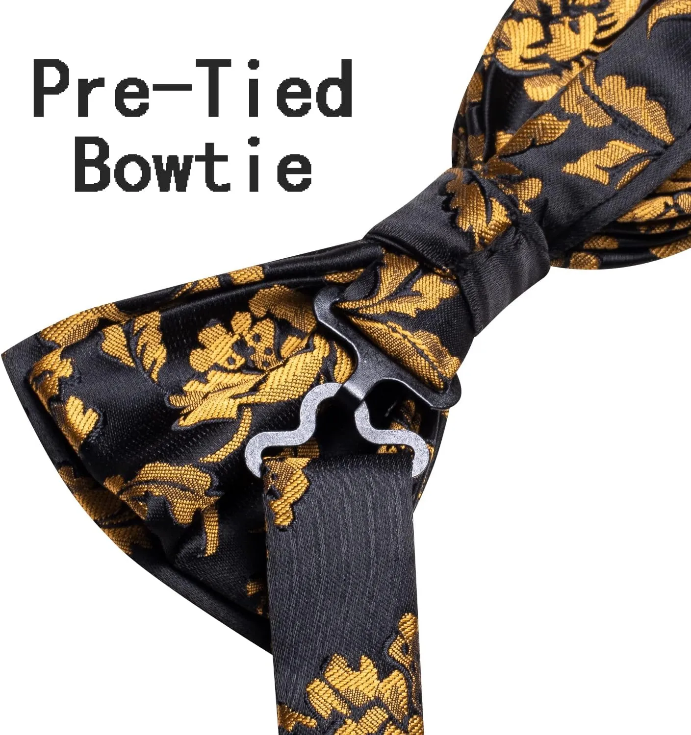 Hi-Tie Men's Silk Vest Bowtie Set Formal Suit Vest Jacquard Tie Handkerchief Cufflinks 5PCS Dress Waistcoats Wedding
