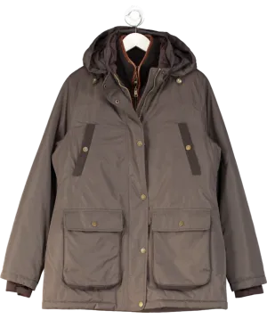 Holland Cooper Green Stamford 2-in-1 Removeable Fleece Gilet Country Coat Khaki UK M