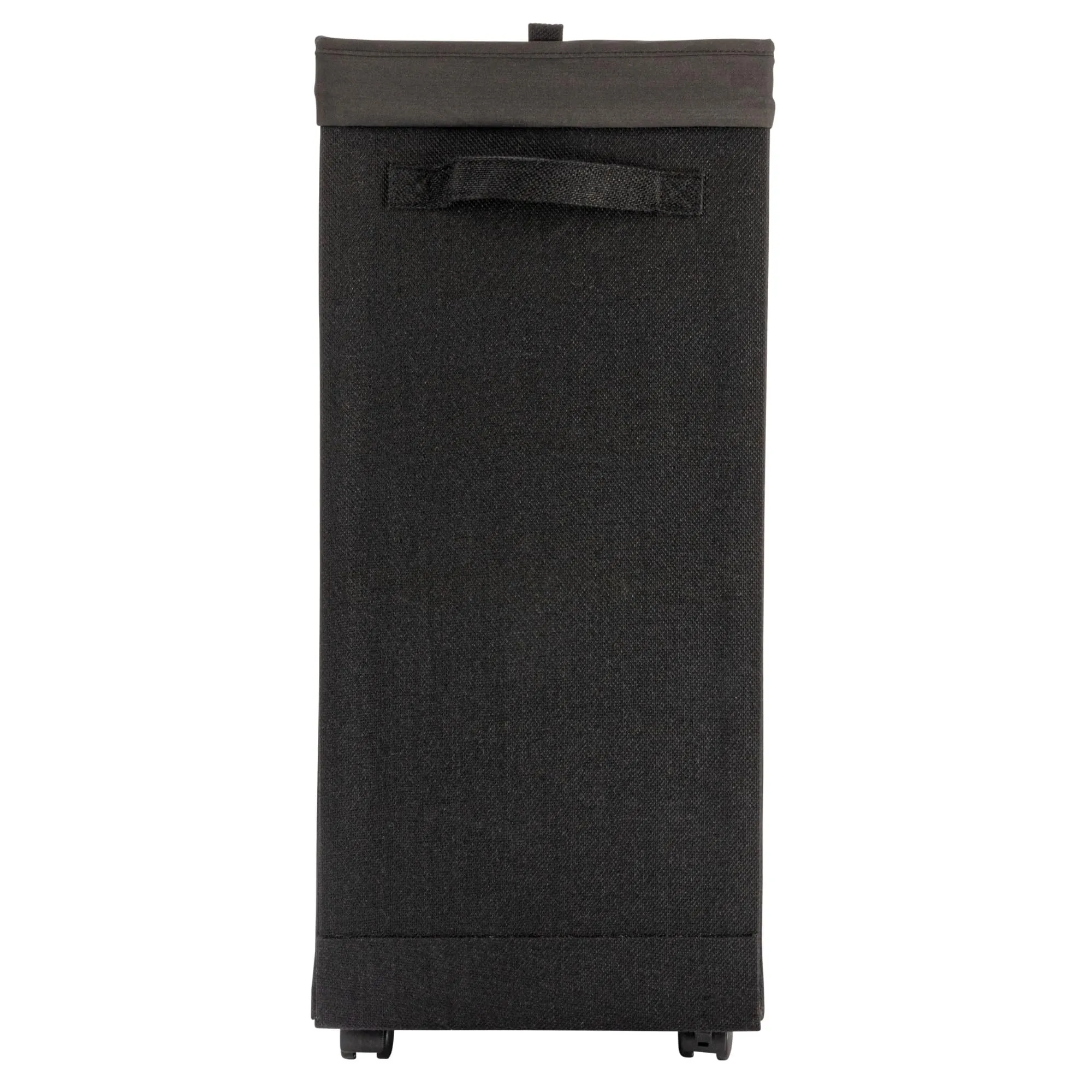 Household Essentials Narrow Collapsible Laundry Hamper with Liner and Lid, Black HE1059