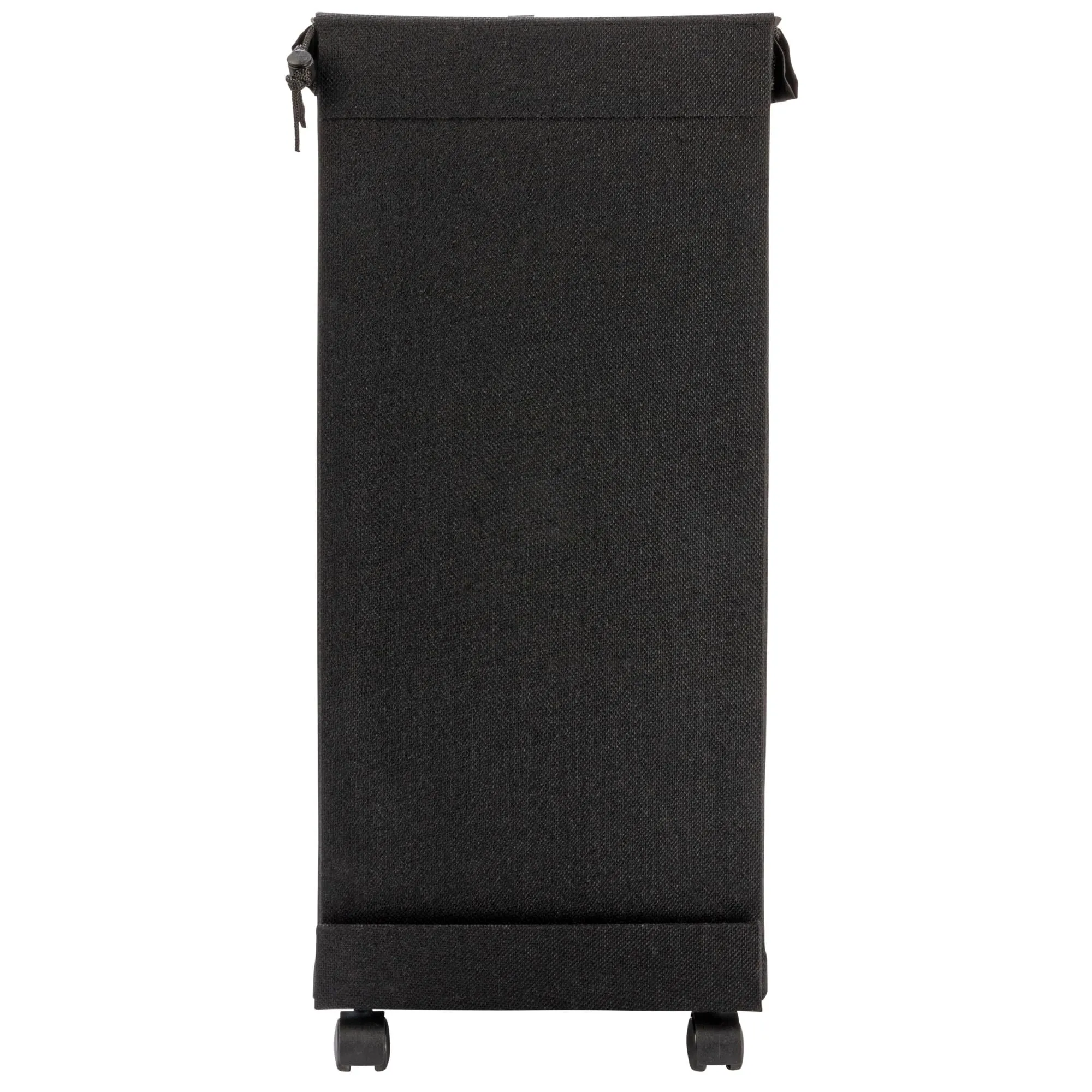 Household Essentials Narrow Collapsible Laundry Hamper with Liner and Lid, Black HE1059