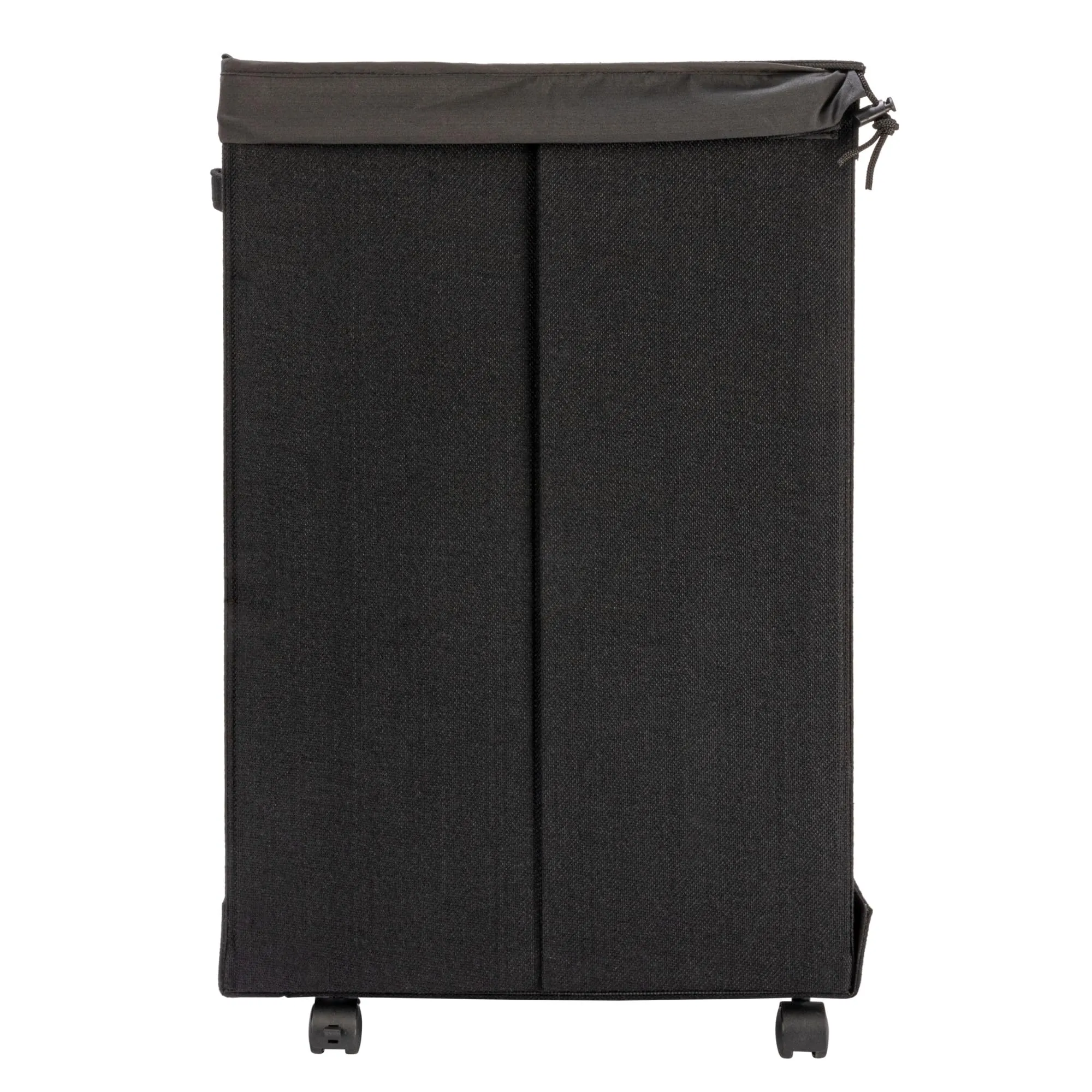 Household Essentials Narrow Collapsible Laundry Hamper with Liner and Lid, Black HE1059