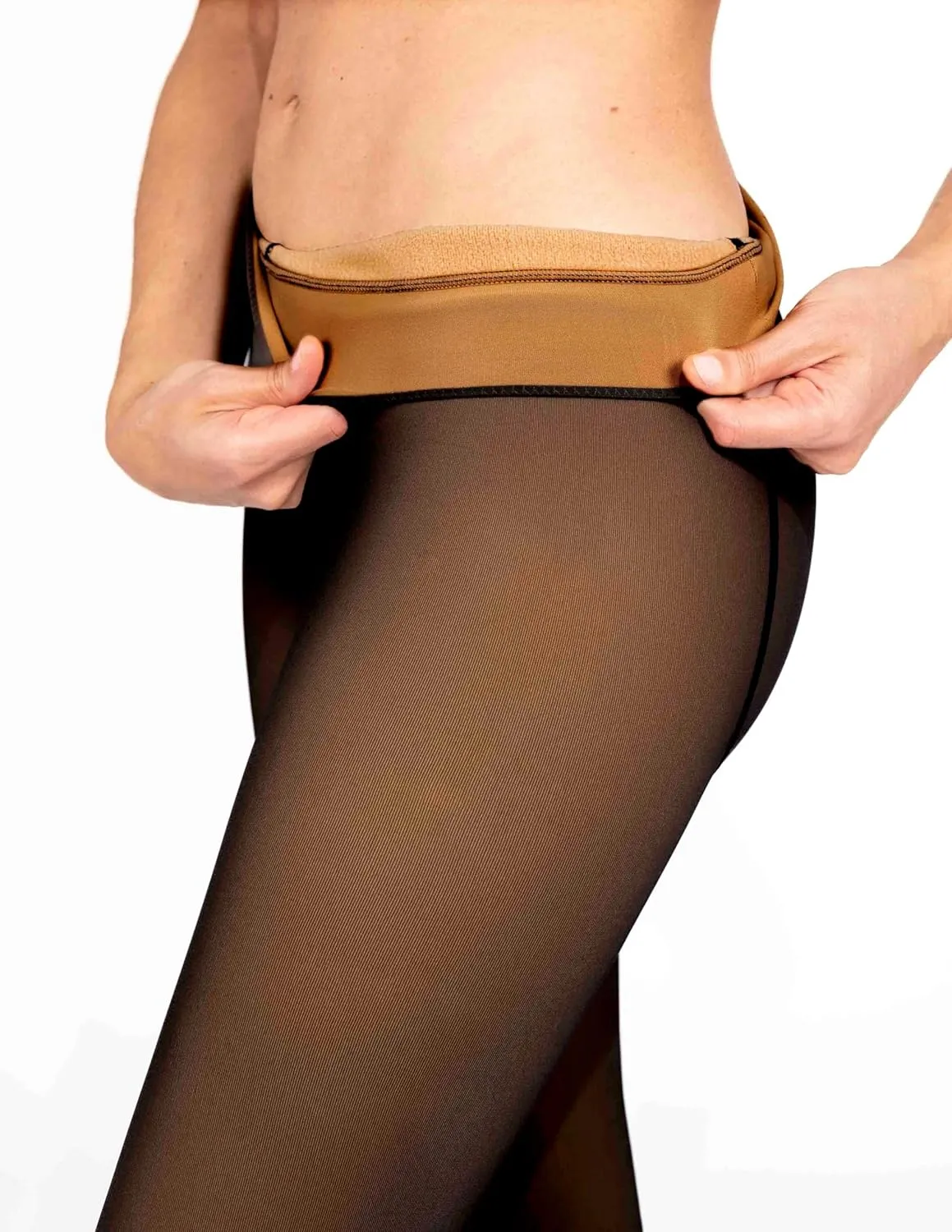 HUE womens Fleece Lined Tights Sheer