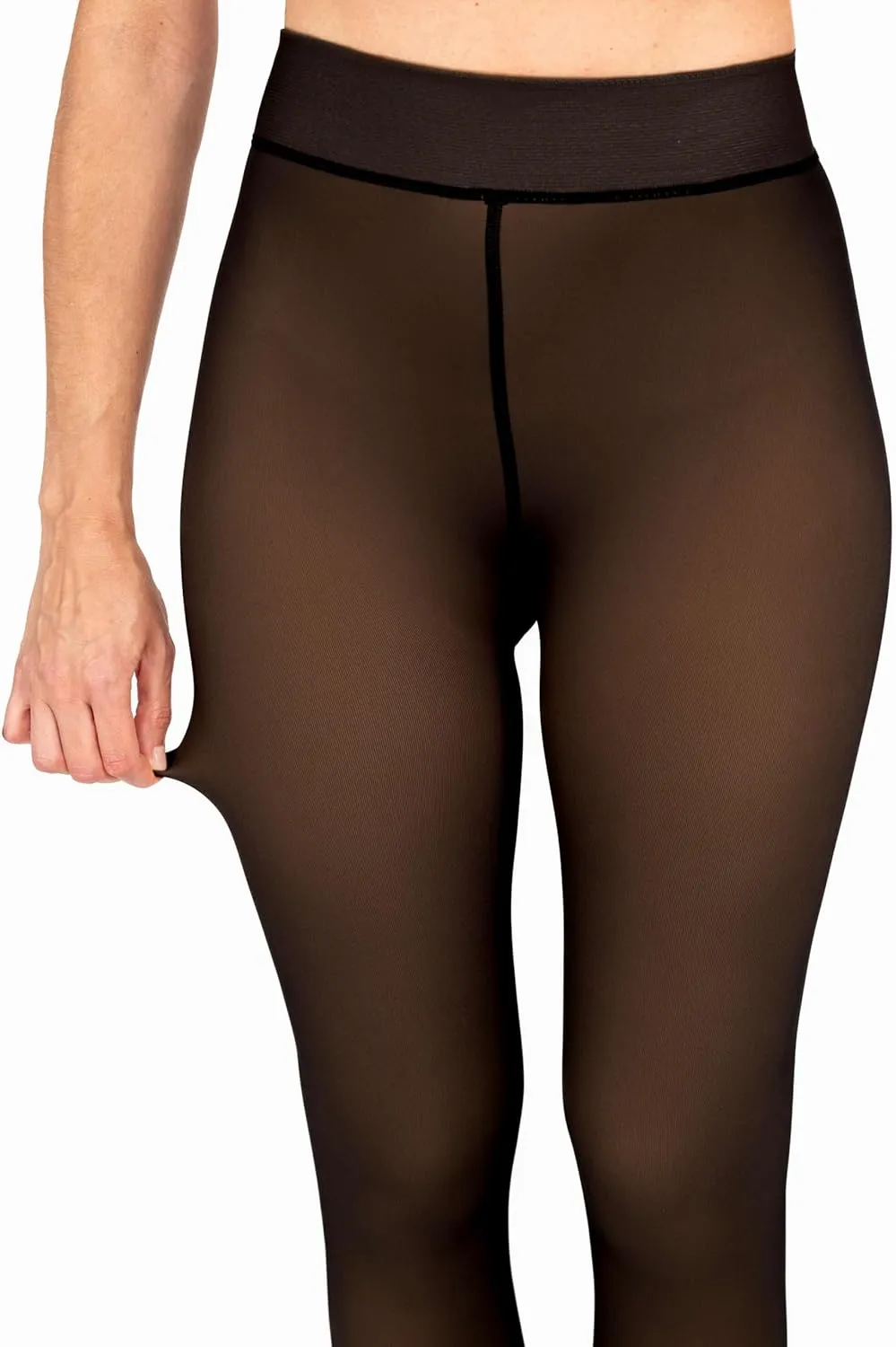 HUE womens Fleece Lined Tights Sheer