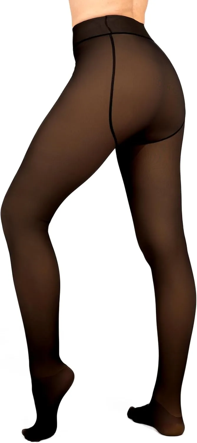HUE womens Fleece Lined Tights Sheer