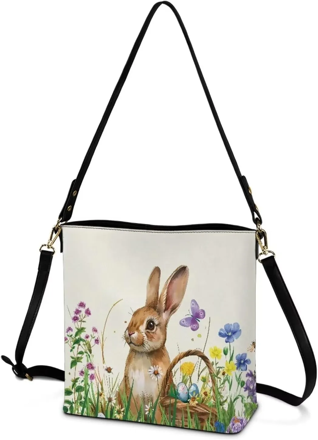 HUGS IDEA Handbags for Women PU Leather Bucket Purses Shoulder Bags Crossbody Purse