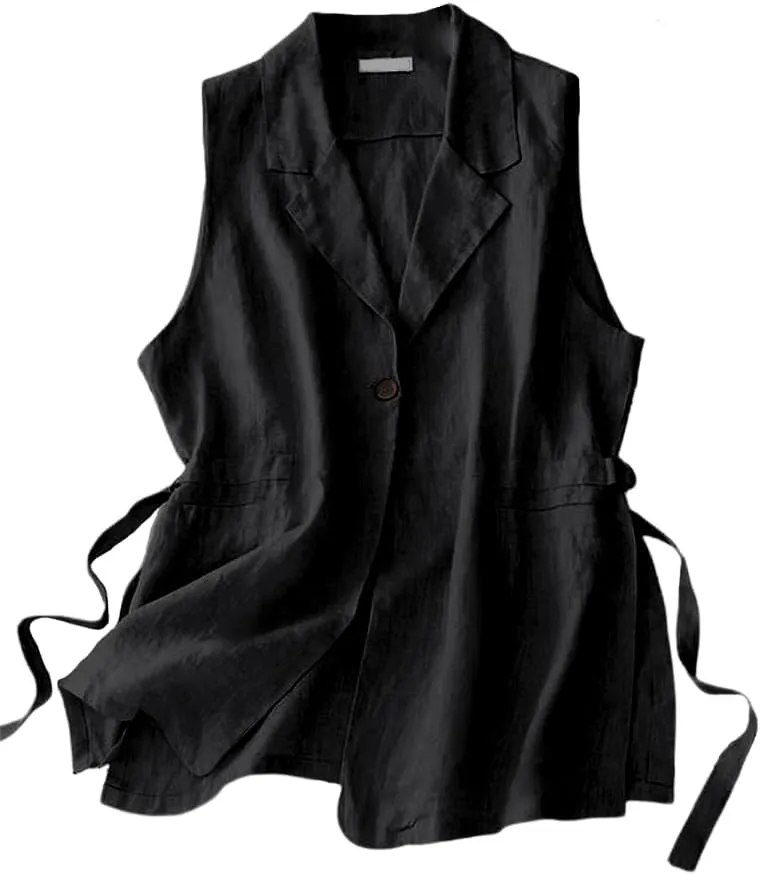 IDEALSANXUN Vest for Women Dressy Sleeveless Blazer Spring Summer Vest Tops Business Casual Outfits Office Work Clothes