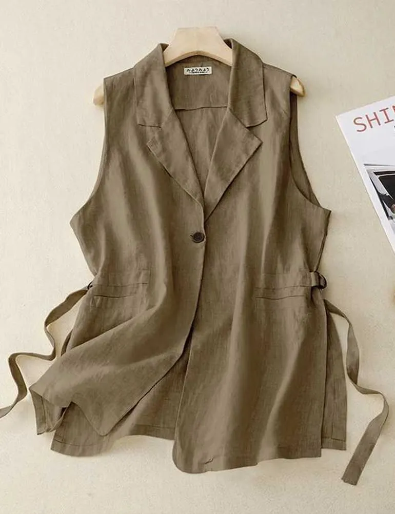 IDEALSANXUN Vest for Women Dressy Sleeveless Blazer Spring Summer Vest Tops Business Casual Outfits Office Work Clothes