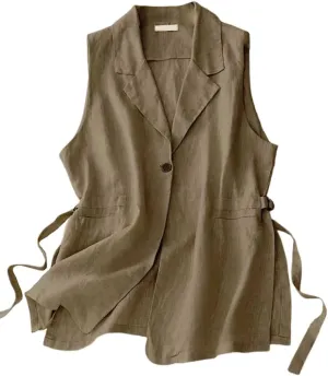 IDEALSANXUN Vest for Women Dressy Sleeveless Blazer Spring Summer Vest Tops Business Casual Outfits Office Work Clothes