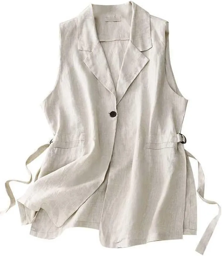 IDEALSANXUN Vest for Women Dressy Sleeveless Blazer Spring Summer Vest Tops Business Casual Outfits Office Work Clothes