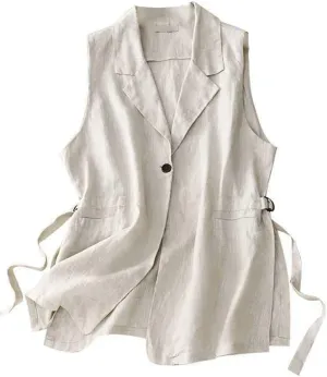 IDEALSANXUN Vest for Women Dressy Sleeveless Blazer Spring Summer Vest Tops Business Casual Outfits Office Work Clothes