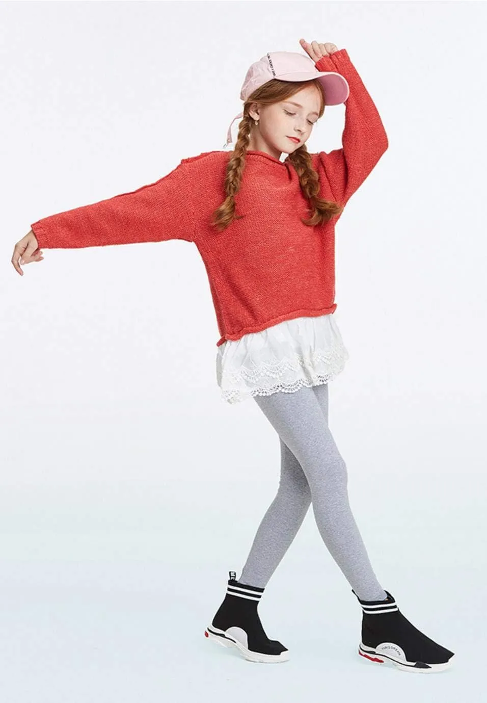 IRELIA Girls Leggings 3 Pack Cotton Solid Size 4-16 Spring/Fall