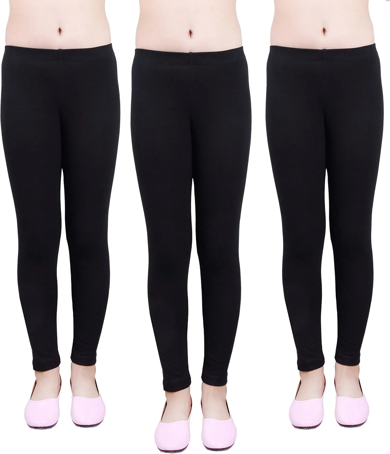 IRELIA Girls Leggings 3 Pack Cotton Solid Size 4-16 Spring/Fall
