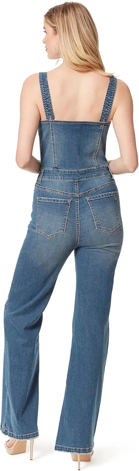 Jessica Simpson Womens Constance Sweetheart Denim Overall