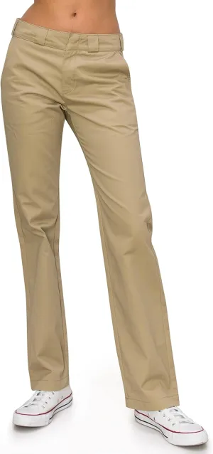 KHAKI & BLUE Women's Work Pants  High Rise Straight Leg Casual Trousers with Pockets