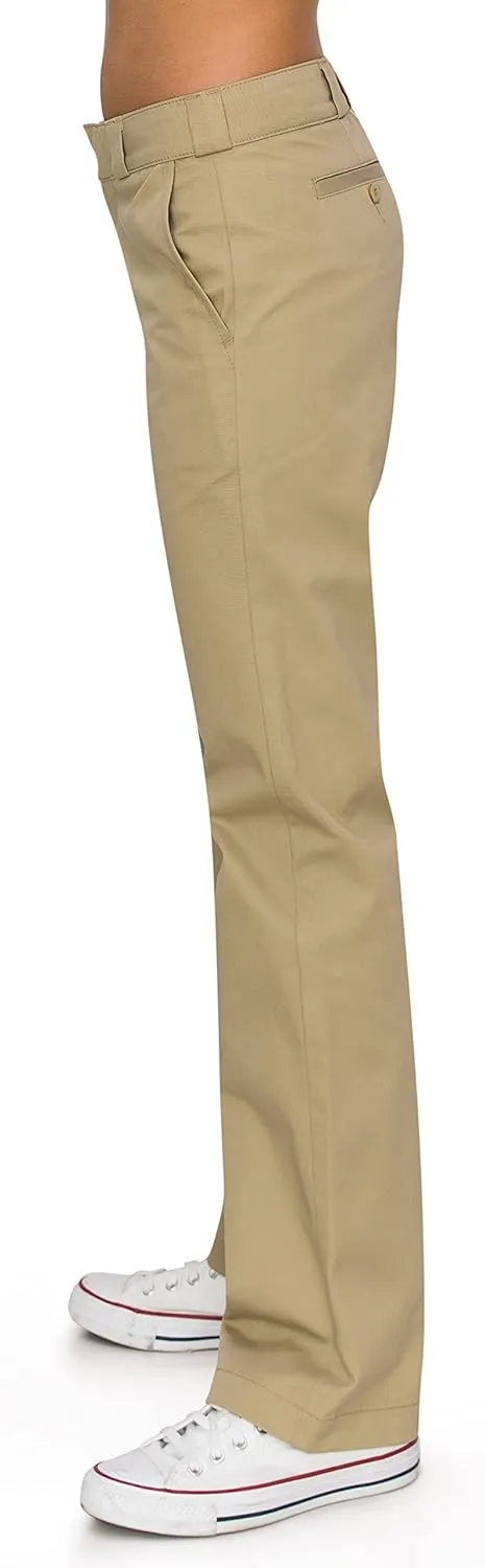 KHAKI & BLUE Women's Work Pants  High Rise Straight Leg Casual Trousers with Pockets