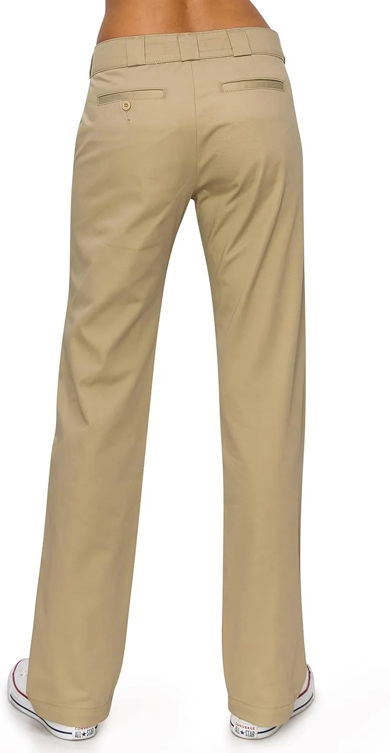 KHAKI & BLUE Women's Work Pants  High Rise Straight Leg Casual Trousers with Pockets