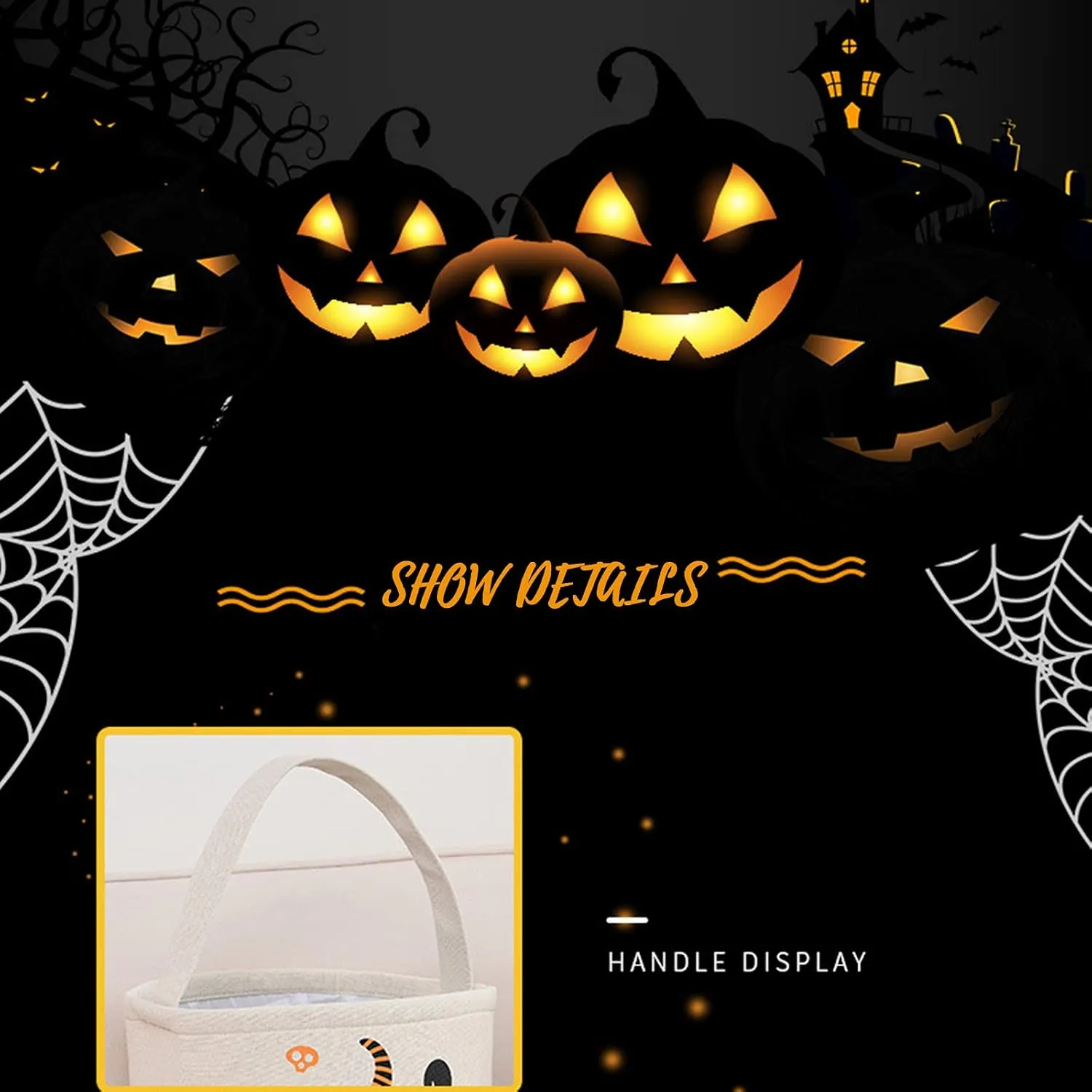 Kids Halloween Candy Girl Boy Basket Trick Bags Candy Or Bucket Baby Care Decoration for Girls
