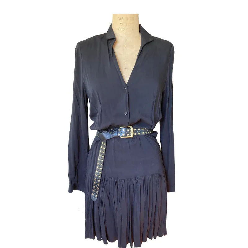 Kim White Skinny Studded Belt - Black