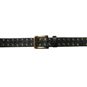 Kim White Skinny Studded Belt - Black