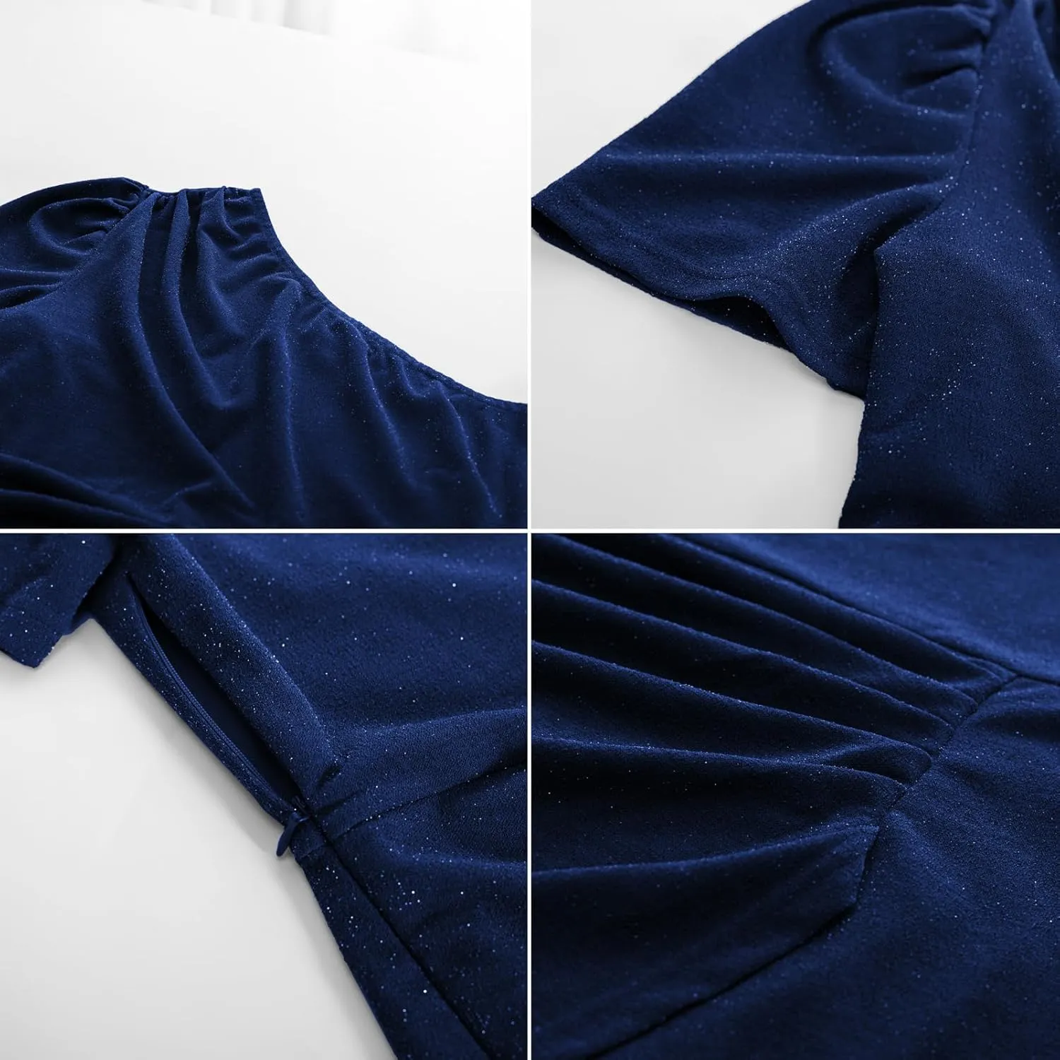 KIMCURVY Plus Size Women One Shoulder Ruched Wrap Cocktail Party Glitter Midi Dress