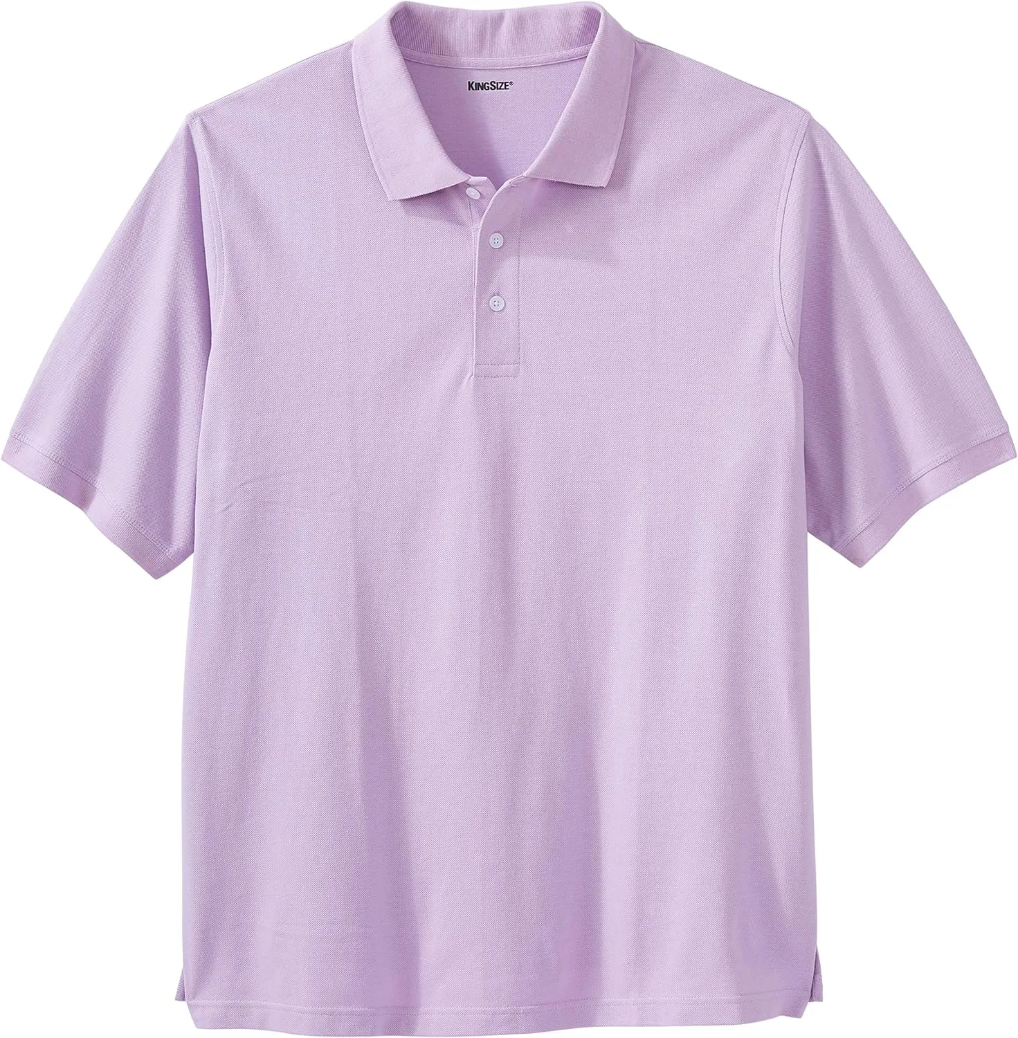 KingSize Men's Big & Tall Shrink-Less Piqu Polo Shirt - 5XL, Soft Purple