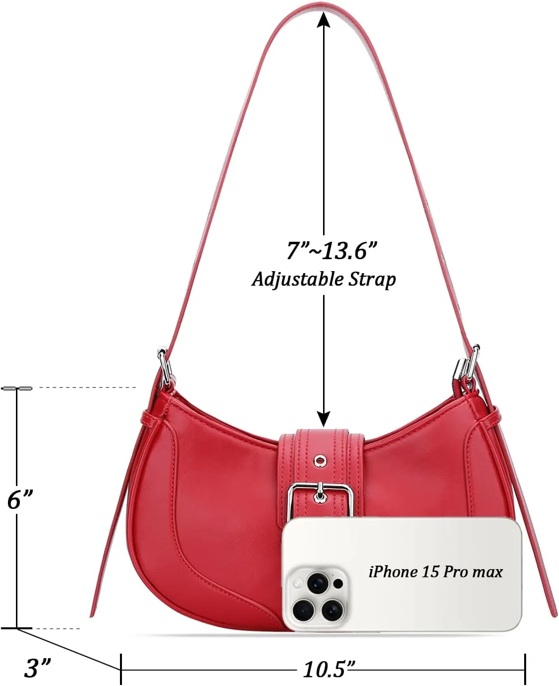 KKXIU Shoulder Bags for Women Retro Crescent Hobo Handbag Y2K Underarm Purse