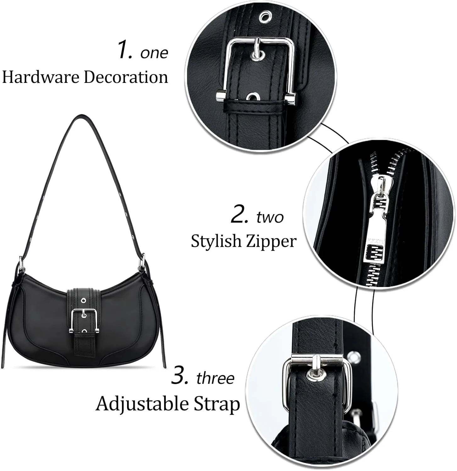 KKXIU Shoulder Bags for Women Retro Crescent Hobo Handbag Y2K Underarm Purse