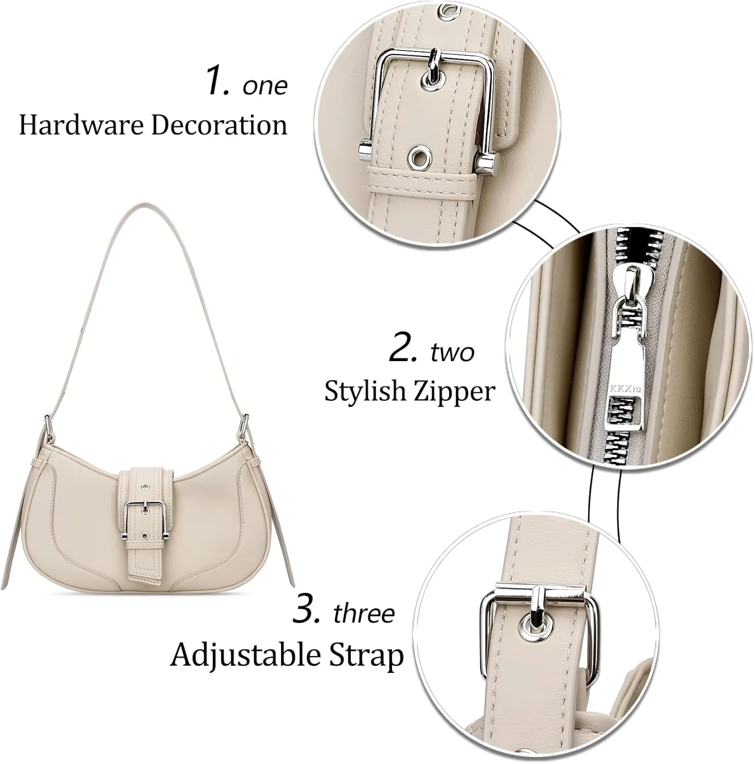 KKXIU Shoulder Bags for Women Retro Crescent Hobo Handbag Y2K Underarm Purse