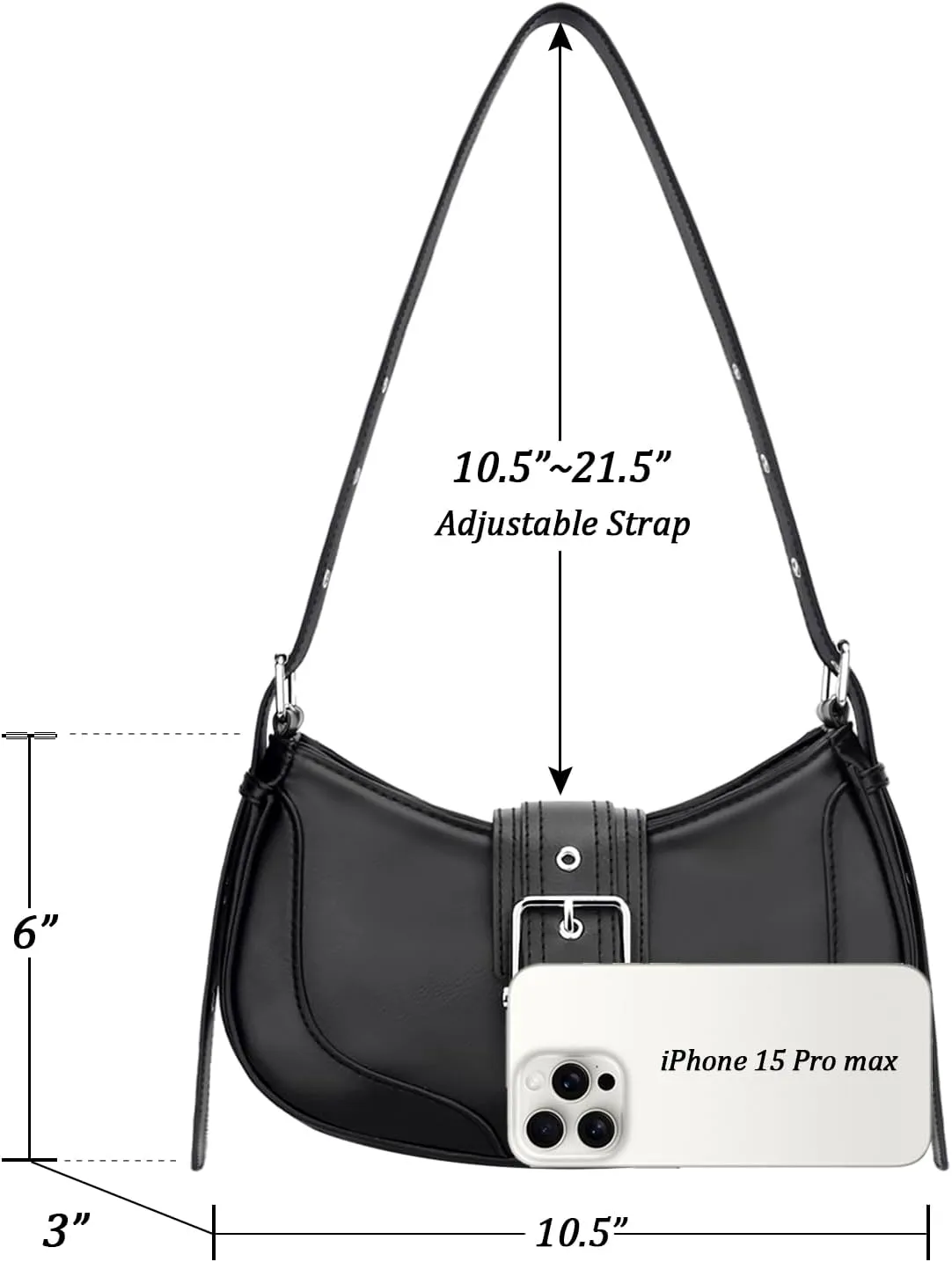 KKXIU Shoulder Bags for Women Retro Crescent Hobo Handbag Y2K Underarm Purse