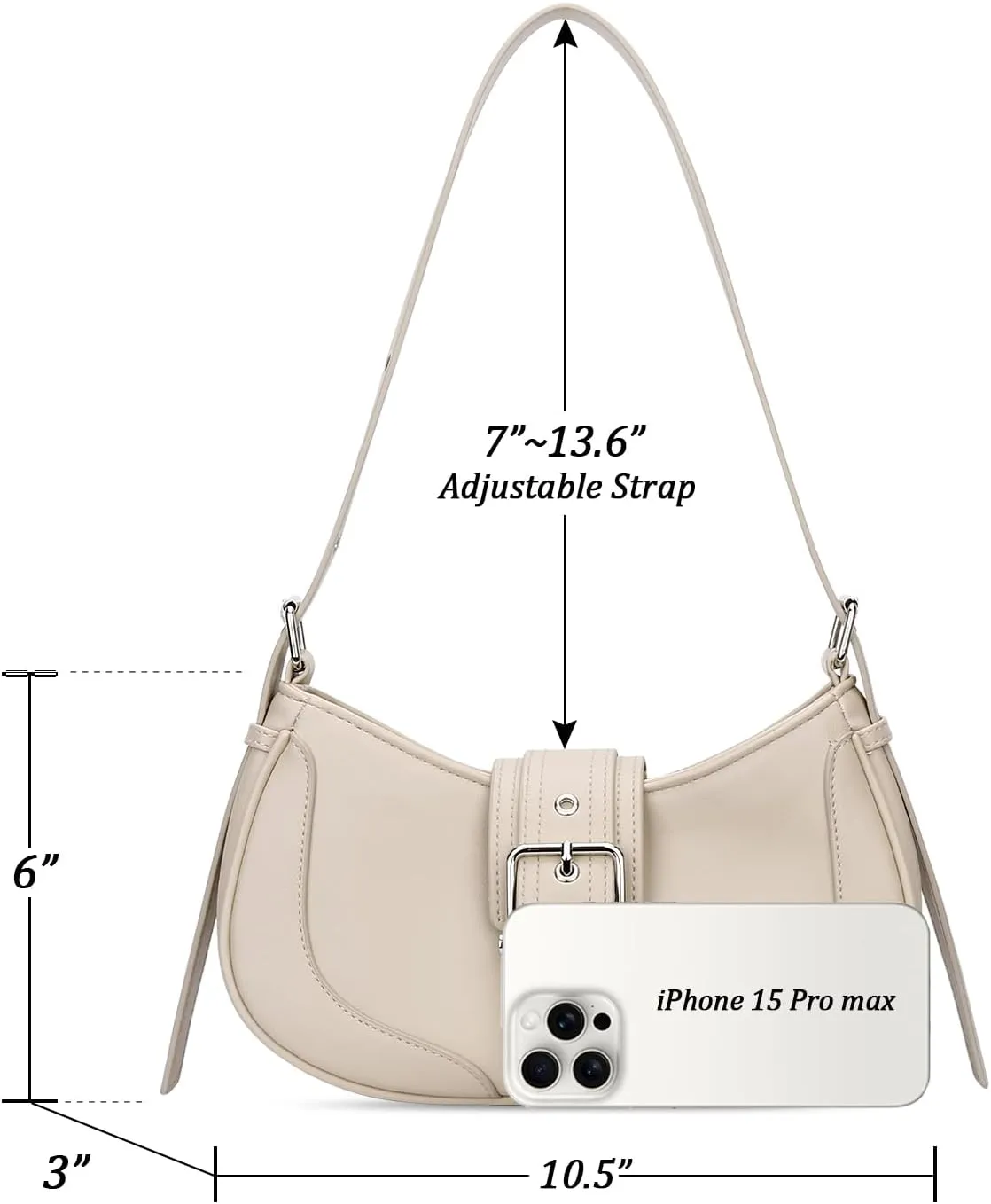 KKXIU Shoulder Bags for Women Retro Crescent Hobo Handbag Y2K Underarm Purse