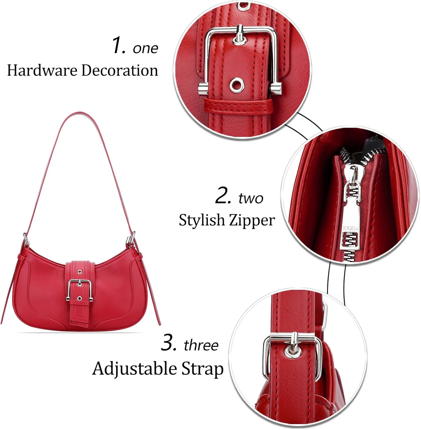 KKXIU Shoulder Bags for Women Retro Crescent Hobo Handbag Y2K Underarm Purse