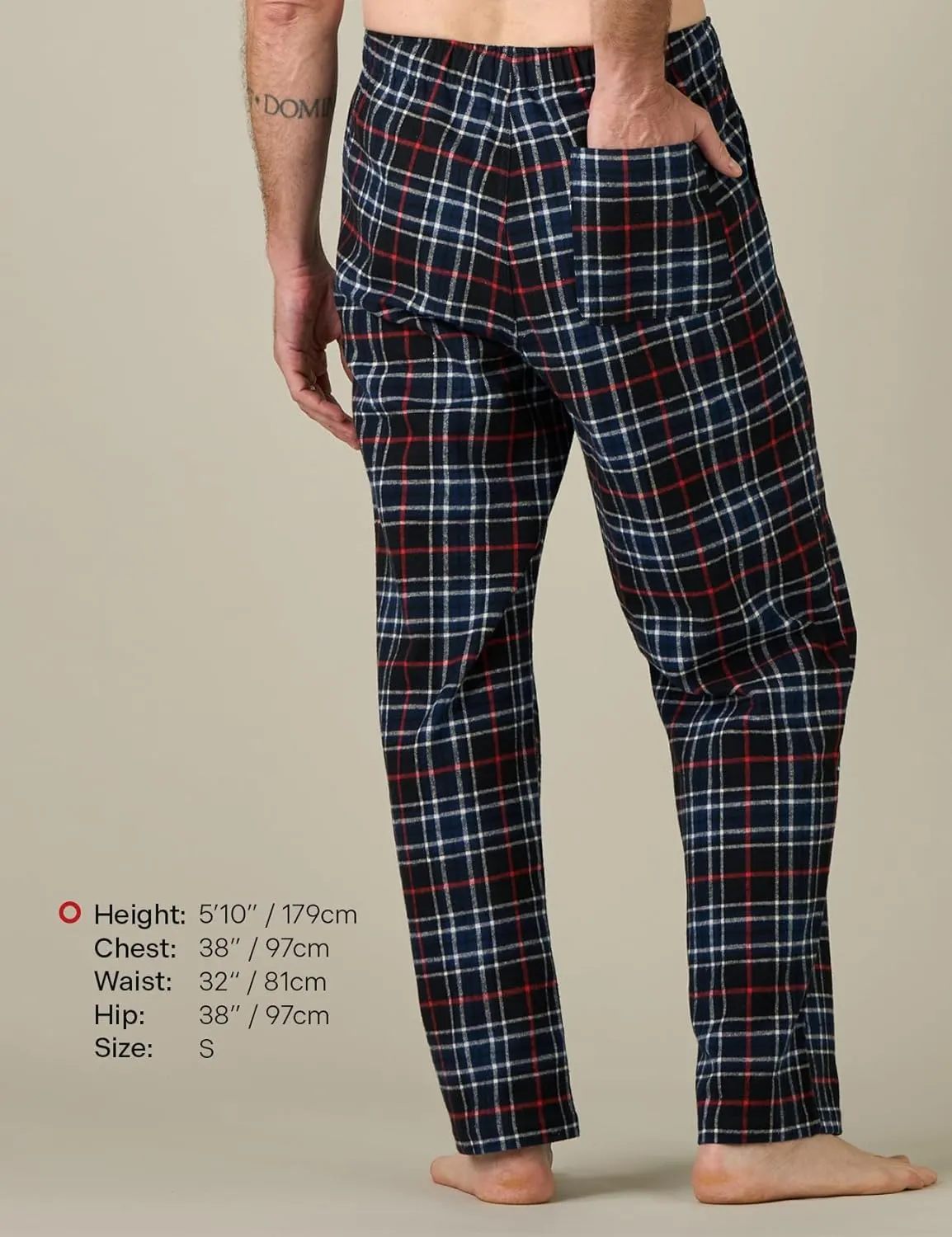 LAPASA Men's Pajama Pants Cotton Flannel Plaid Lounge Fleece Warm Sleepwear Pants PJ Bottoms Drawstring and Pockets M39/M128