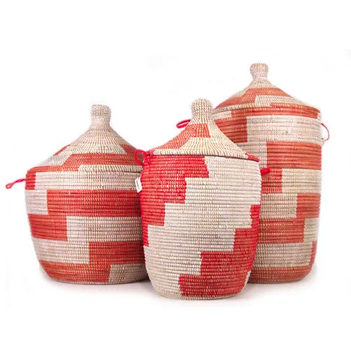Large Storage Basket 28" x 16" - Red Stripe