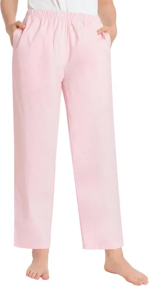 Latuza Women's Petite Pajama Pants Cotton Poplin Sleep Pants