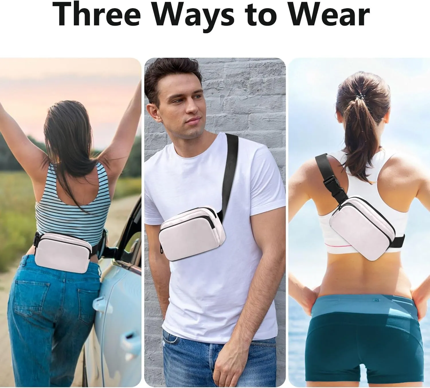 Lavender Blush Women Fanny Packs Belt Bags Hip Pack Waterproof Trendy Travel Waist Pouch