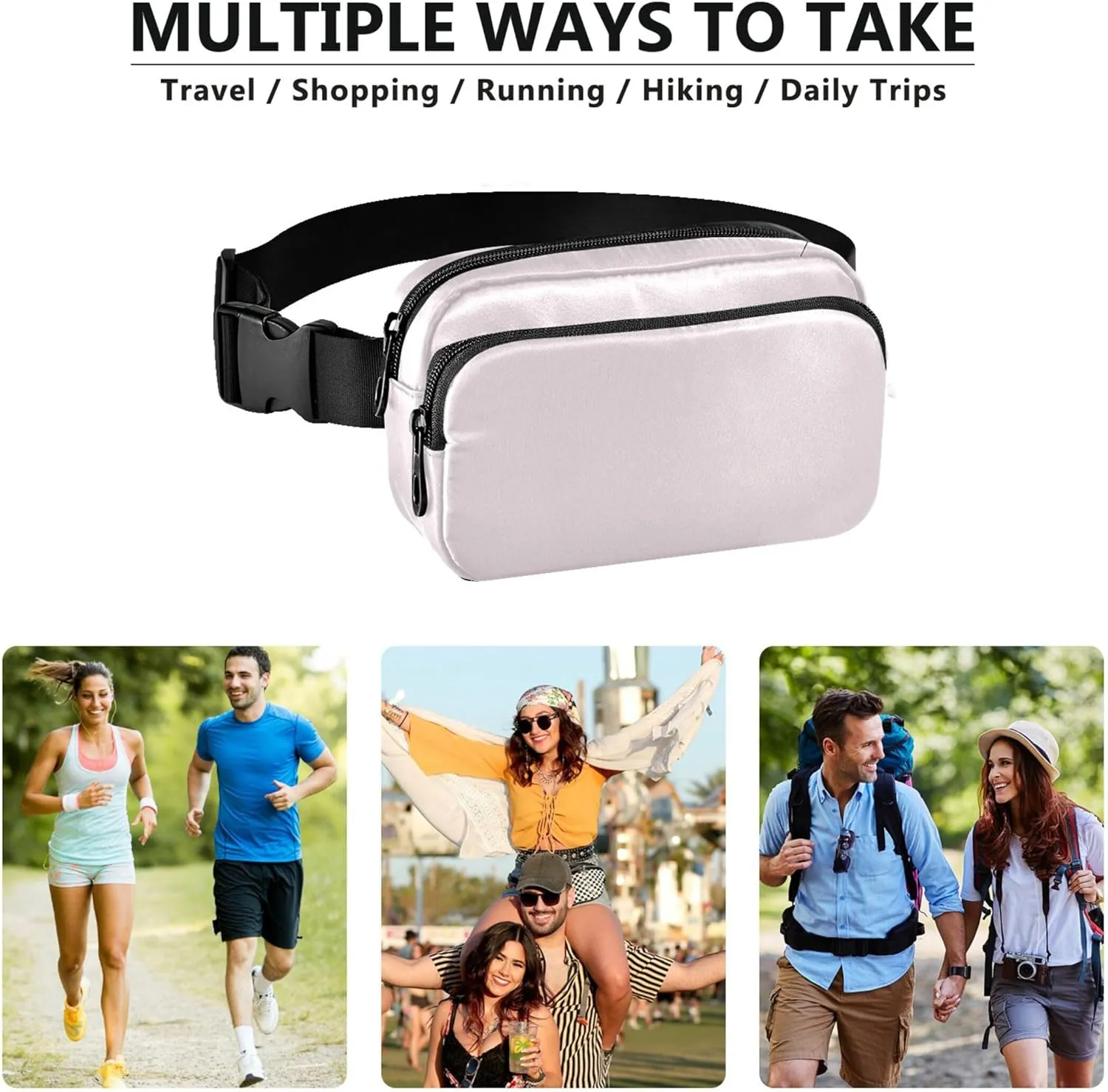 Lavender Blush Women Fanny Packs Belt Bags Hip Pack Waterproof Trendy Travel Waist Pouch
