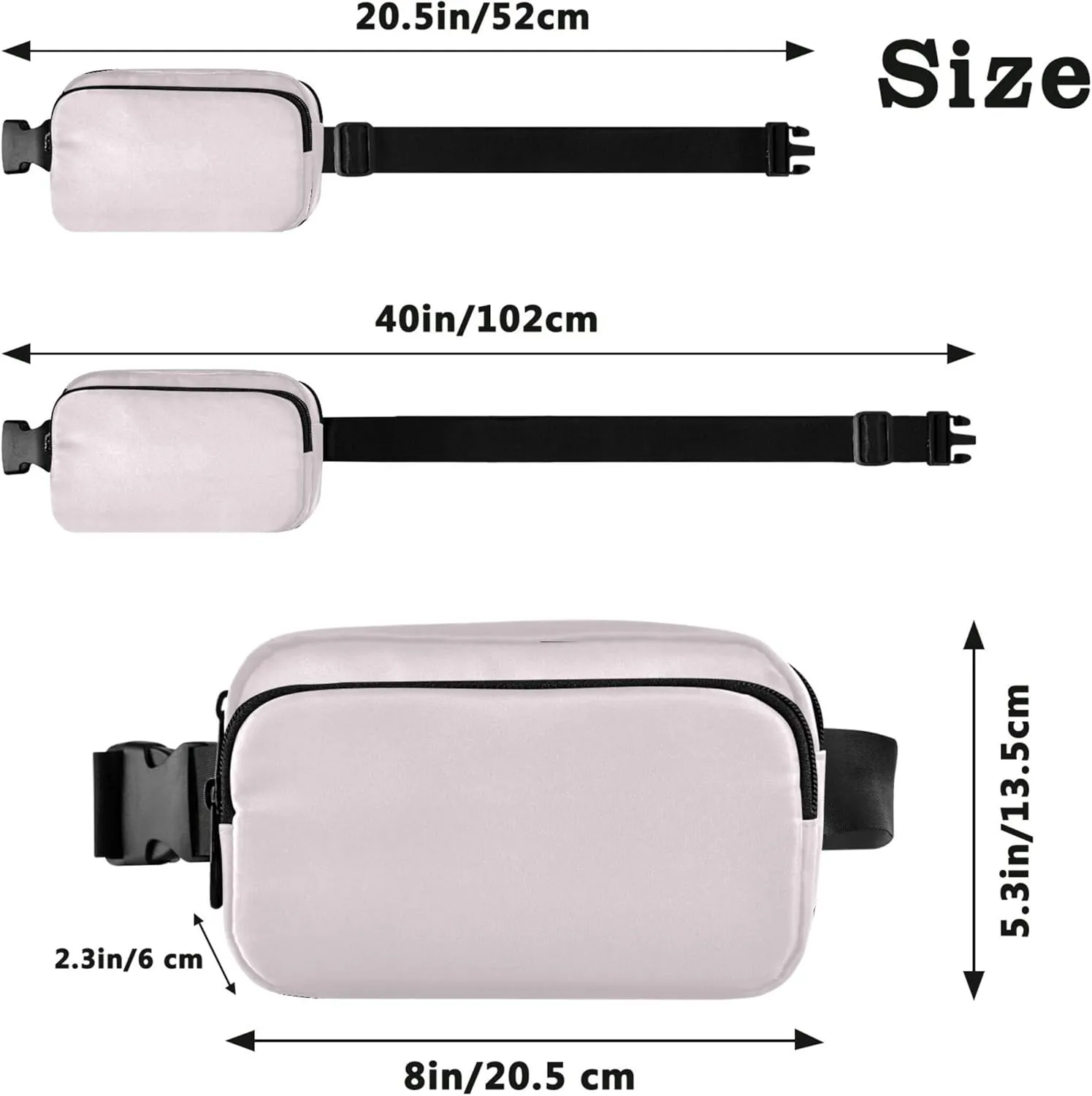Lavender Blush Women Fanny Packs Belt Bags Hip Pack Waterproof Trendy Travel Waist Pouch