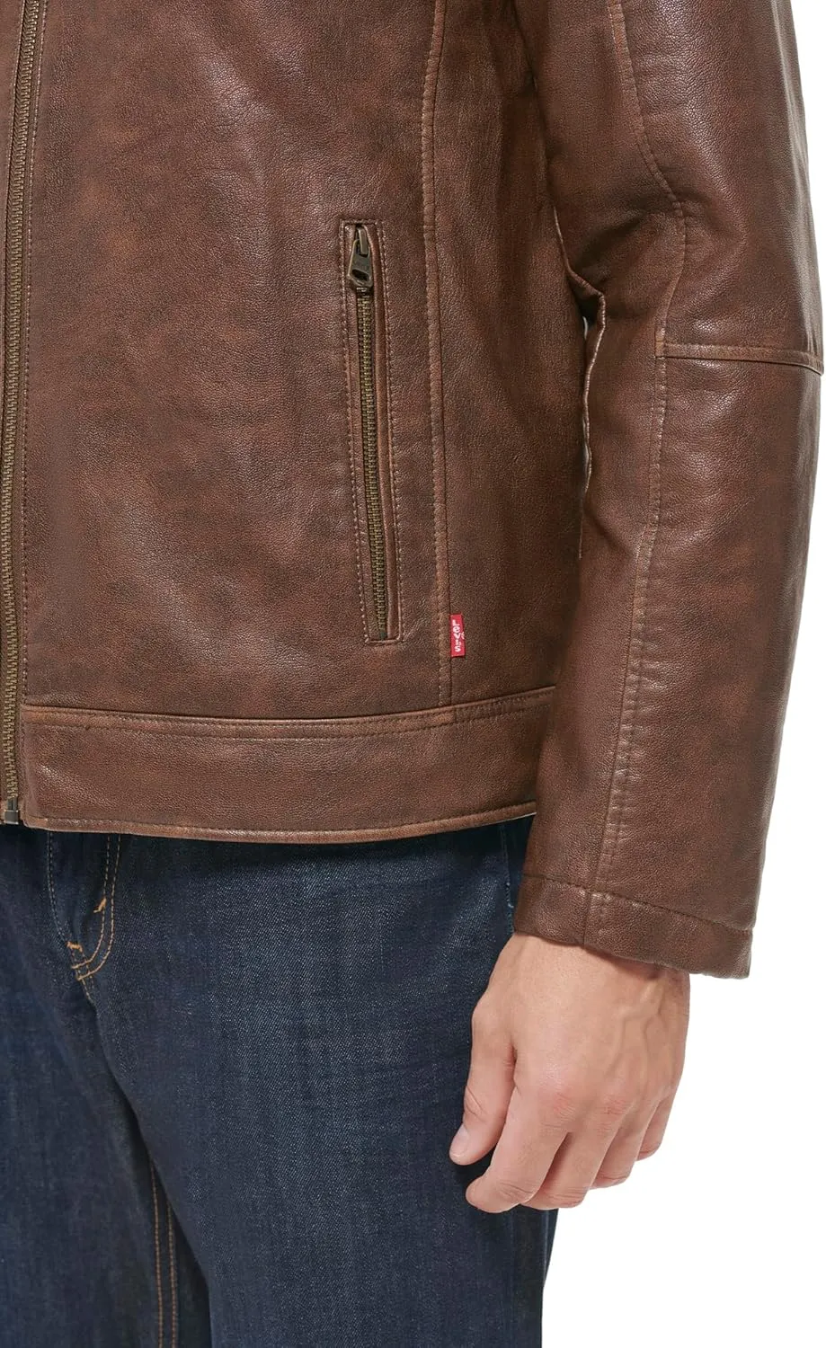 Levi's mens Faux Leather Racer Jacket