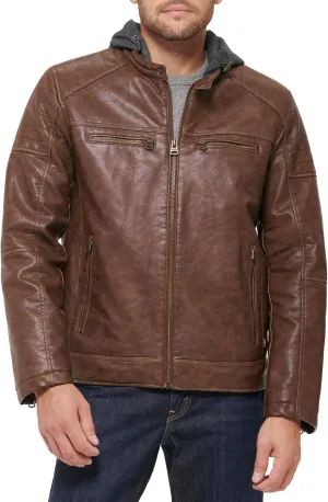 Levi's mens Faux Leather Racer Jacket