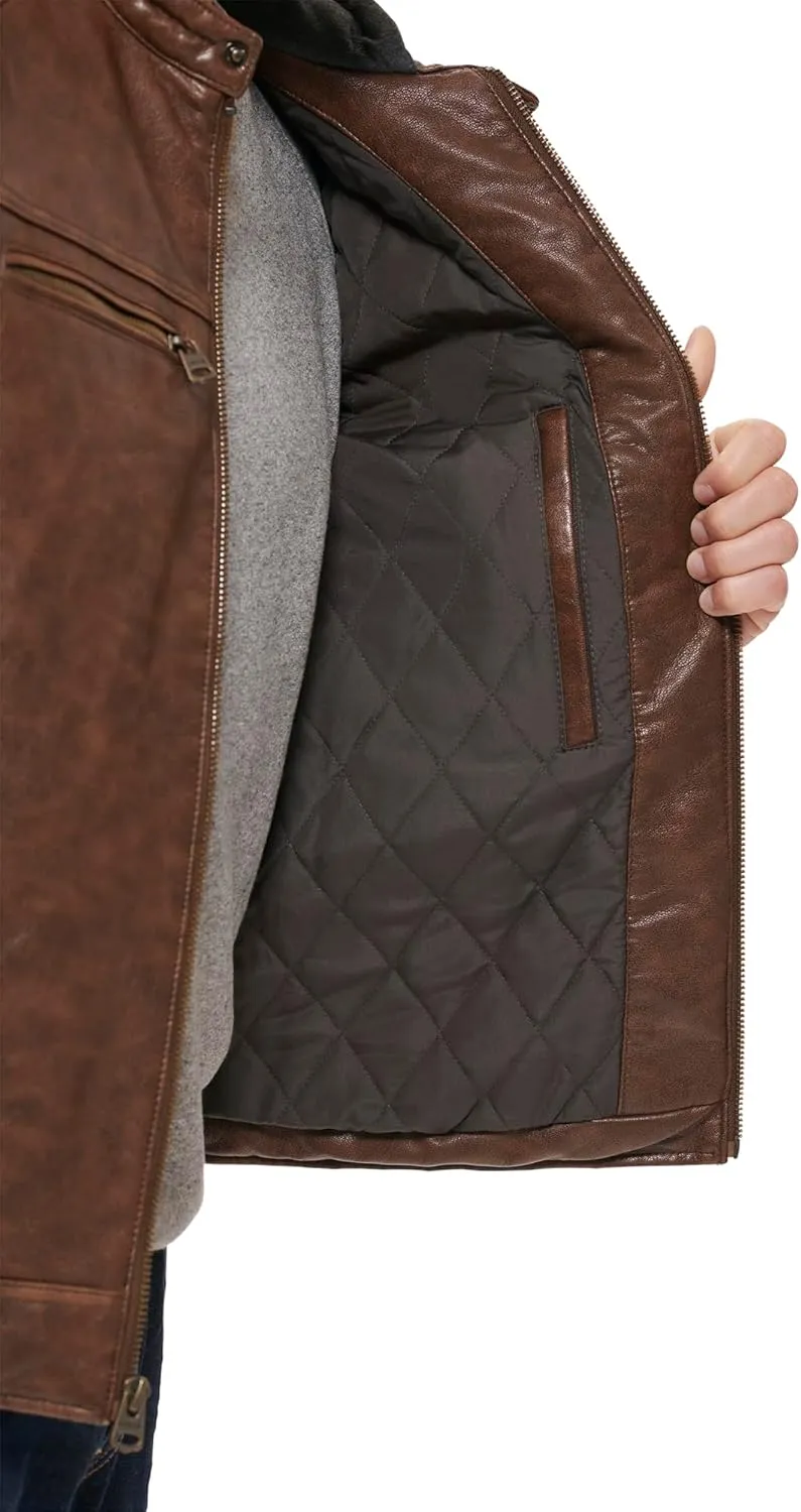 Levi's mens Faux Leather Racer Jacket