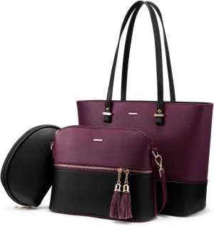 LOVEVOOK Purses for Women Shoulder Bags Tote Satchel Hobo Bag 3pcs Handbag Set