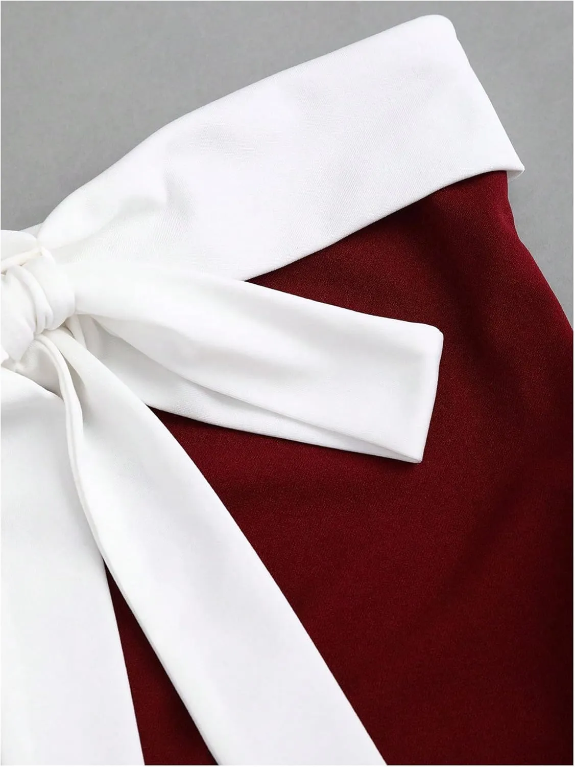 MakeMeChic Women's Bow Strapless Tube Dress Backless Ruffle A Line Flare Mini Dresses